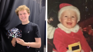Davis Hobley as adult and toddler