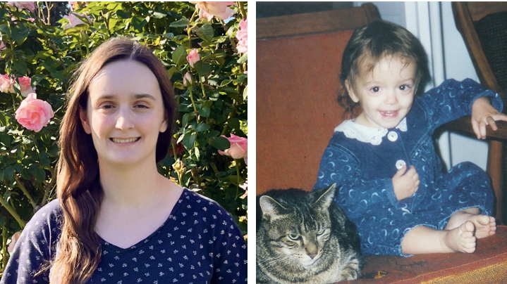 Picture of researcher now and as a baby